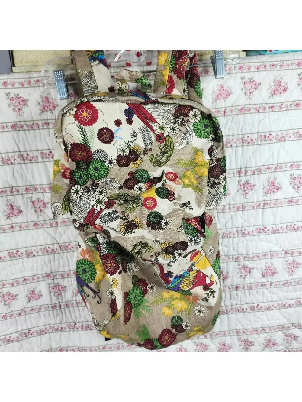 Floral Print Backpack Travel Daypack Lightweight Bookbag School Bag